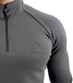 تيشرب بأكمام طويلة وسوستة – رصاصي - Image 4