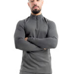 تيشرب بأكمام طويلة وسوستة – رصاصي