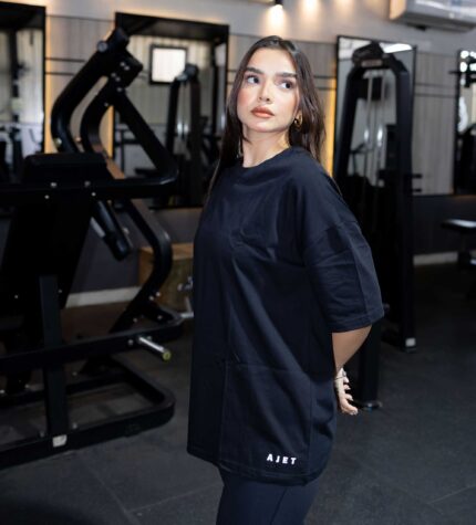 Ajet Cotton Oversize T-shirt – Black