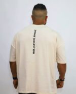 Ajet Cotton Oversize T-shirt – Beige - Image 3