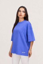 Ajet Cotton Oversized T-shirt – purple - Image 4