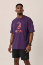 Kejal Cotton Oversized T-shirt – Dark purple - Image 5