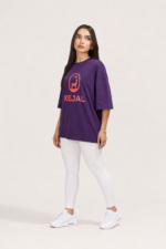 Kejal Cotton Oversized T-shirt – Dark purple - Image 4