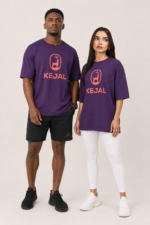 Kejal Cotton Oversized T-shirt – Dark purple