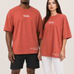 Kejal Cotton Oversized T-shirt – Brick Red