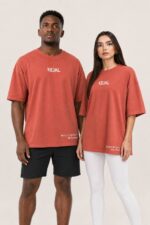 Kejal Cotton Oversized T-shirt – Brick Red