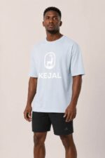 Kejal Cotton Oversized T-shirt – Baby Blue - Image 3