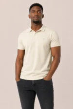 Kejal Signature Cotton Polo – Sand Beige